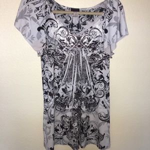 Agenda XL Gray/Black/Off-White Women’s Top